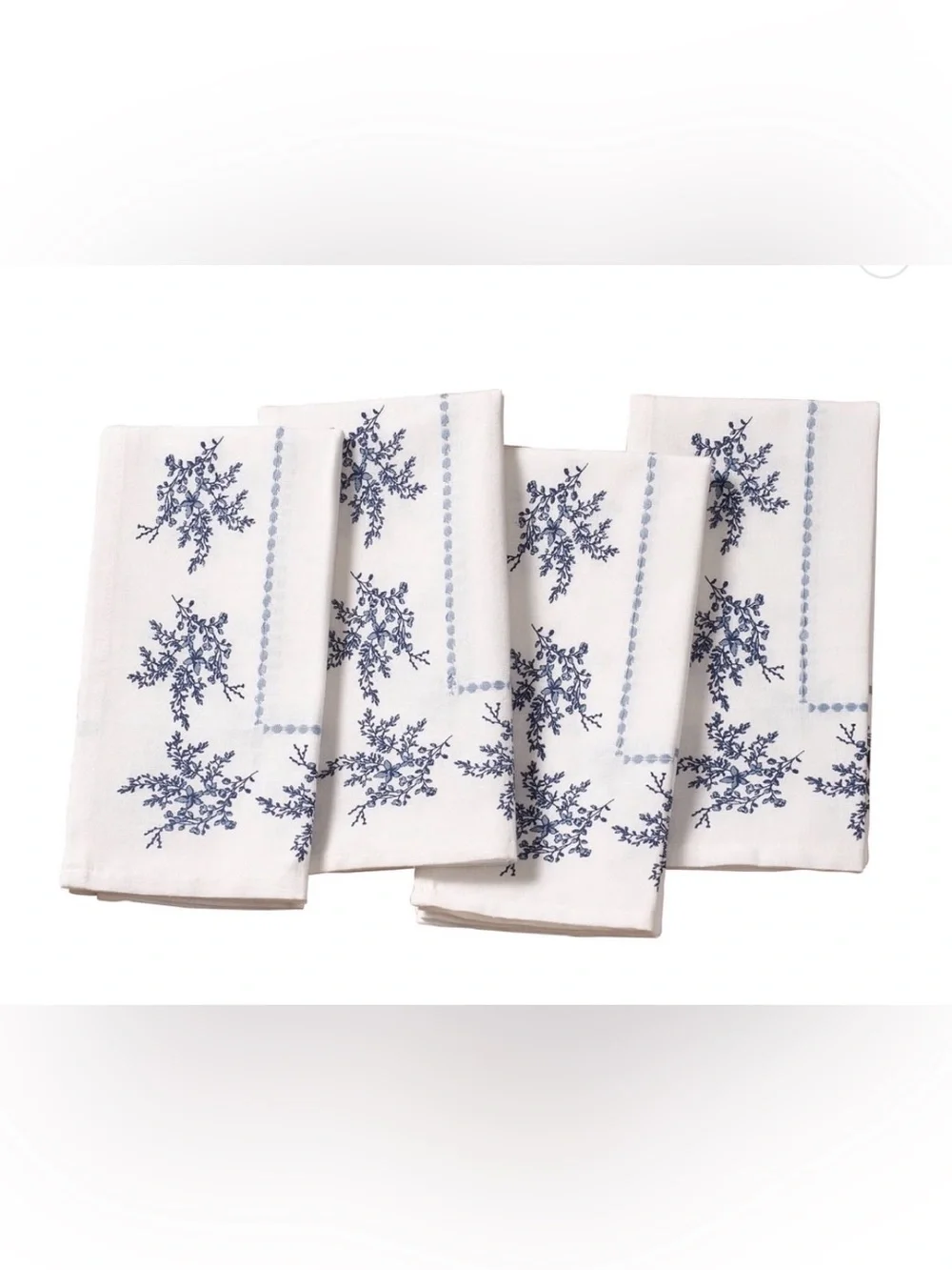 My Texas House 4 Piece Dinner Napkins Blue Floral Table Linens Farmhouse NEW